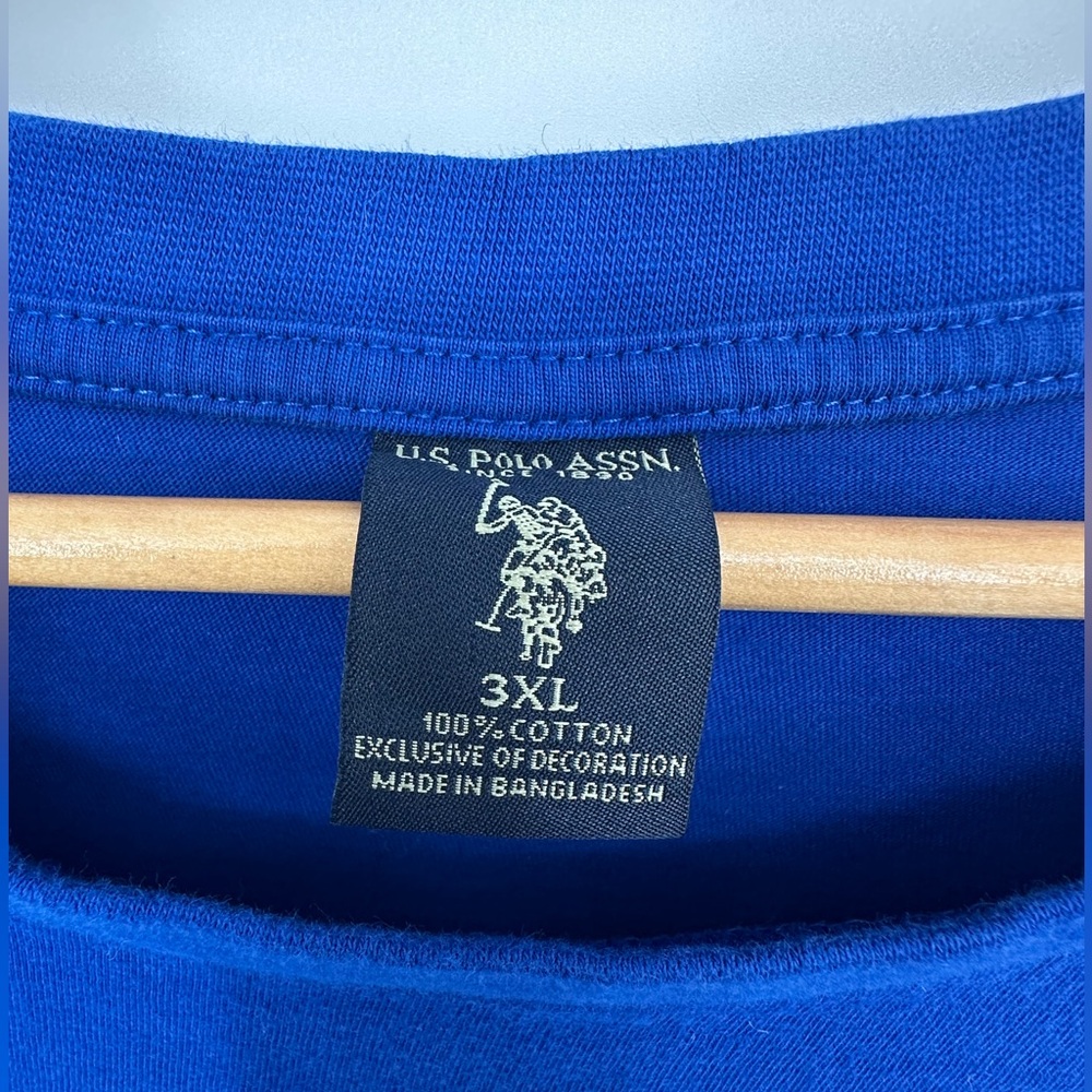U.S. Polo Assn. Royal Blue T-Shirt 100% Cotton Men’s 3XL Basic Everyday Casual - Picture 3 of 7